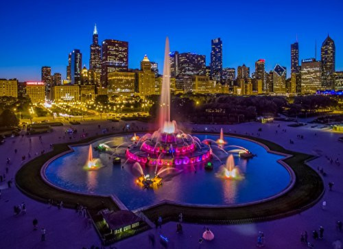 Posterazzi Elevated View of Buckingham Fountain at Grant Park Chicago Cook County Illinois USA Poster Print by Panoramic Images 24 x 18 Varies Posterazzi Elevated View of Buckingham Fountain at Grant Park Chicago Cook County Illinois USA Poster Print by Panoramic Images 24 x 18 Varies