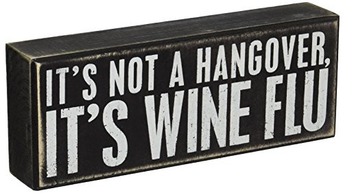 Primitives by Kathy Drinking Wine, Box Sign, flu Primitives by Kathy Drinking Wine, Box Sign, flu