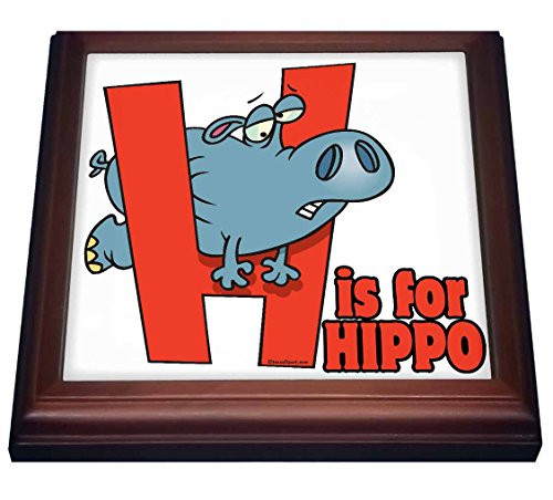 3dRose H is for Hippo Funny Alphabet Cartoon Trivet with Ceramic Tile 8 by 8 Brown 3dRose H is for Hippo Funny Alphabet Cartoon Trivet with Ceramic Tile 8 by 8 Brown