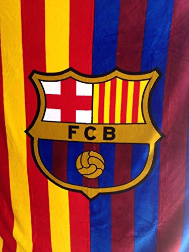 FCB FC Barcelona Plush Raschel Throw Blanket with Sherpa Lining 50X60