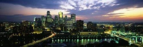 Posterazzi PPI92436L Buildings Lit Up At Dusk Minneapolis Minnesota USA Poster Print 36 x 12