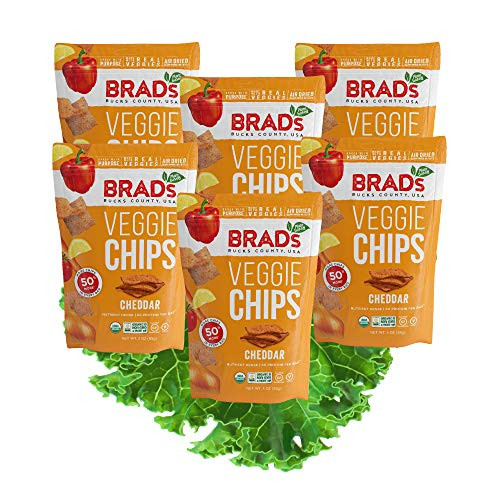 Brads Plant Based Organic Veggie Chips Cheddar 6 Bags 18 Servings Total