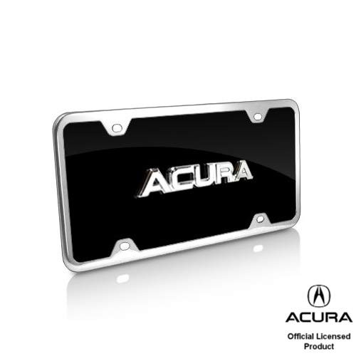 Au-Tomotive Gold INC_ Acura 3D Name Black Acrylic License Plate with Chrome Frame Kit Au-Tomotive Gold INC_ Acura 3D Name Black Acrylic License Plate with Chrome Frame Kit
