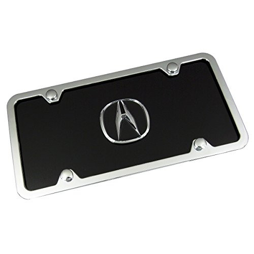 Au-Tomotive Gold INC_ Chrome Logo On License Plate Frame for Acura Black Au-Tomotive Gold INC_ Chrome Logo On License Plate Frame for Acura Black