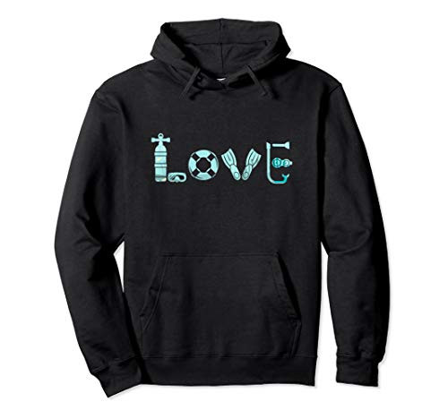 Love Scuba Diving Freediving Ocean Dive Gear Diver Pullover Hoodie