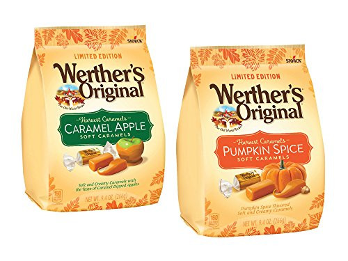 Werthers Original Harvest Caramels Two 9_4 Ounce Variety Bag Bundle Caramel Apple and Pumpkin Spice