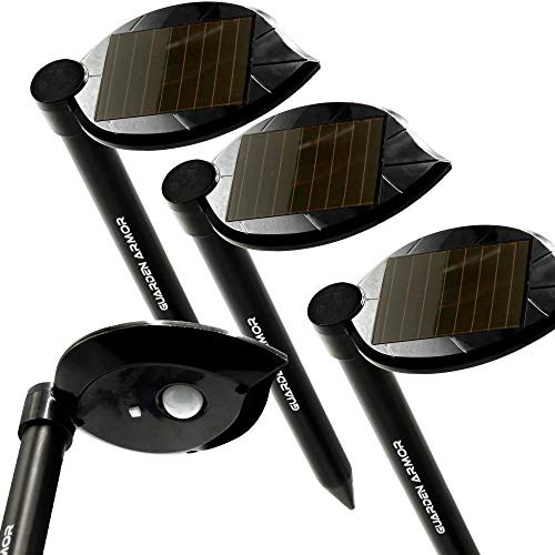 Solar Mole Repeller 4 Pack Sonic Gopher Repellent Mole Sonic Spike Vole Chaser Mole Repellent - No Need for Mole Killer Poison - By Guarden Armor