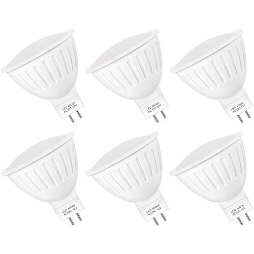 MR16 led Base Reflector Light BulbGU5_3 LED Spot Light Bulb 7Watt Equivalent 65Watt Halogen Bulbs4000K Cool White Non Dimmable Lighting Bulb 12 Volt 700 Lumen 120 Degree Wide Flood Bulb-6 Pack