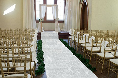 TRLYC 24Inch by 15FT Wedding Sequin Aisle Runner Marriage Ceremony Bridal Carpet Wedding Aisle Runner Indoor Wedding Aisle Runner-Silver