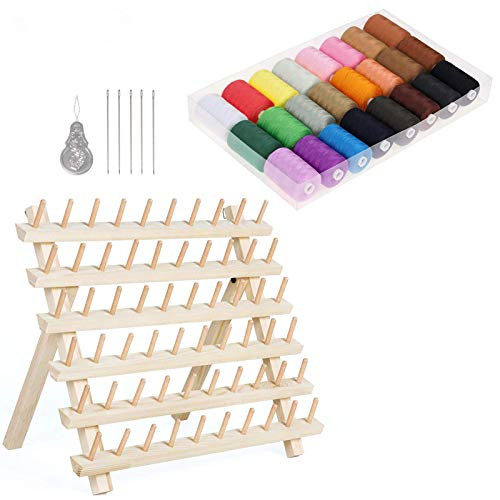 NEX 24 Colors Sewing Thread 1000 Yards Each for Sewing Machine  MOOACE 50pcs Sewing Threads   Bobbins for Sewing Machine