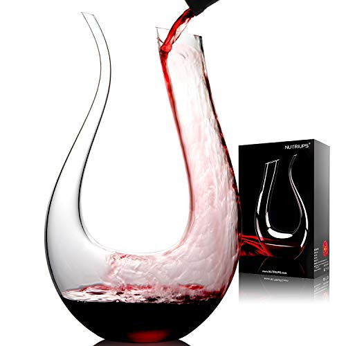 Decanter for Wine Decanter Set by NUTRIUPS Aerator Carafe Decanter Wine Accessories Lead-free Crystal 1_7L U-Shaped