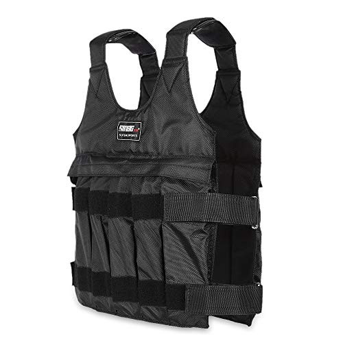 BISOZER Weighted Vest Max Loading 50kg Adjustable Weighted Vest Weight Jacket Exercise Fitness Boxing Training Waistcoat Invisible Weightloading Sand Clothing