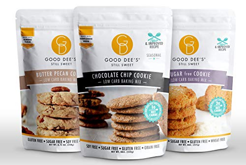 Good Dees Year Round Cookie Mixes-Butter Pecan Sugar Cookie and Chocolate Chip-Gluten Free No Sugar Added Keto Friendly-3 pack