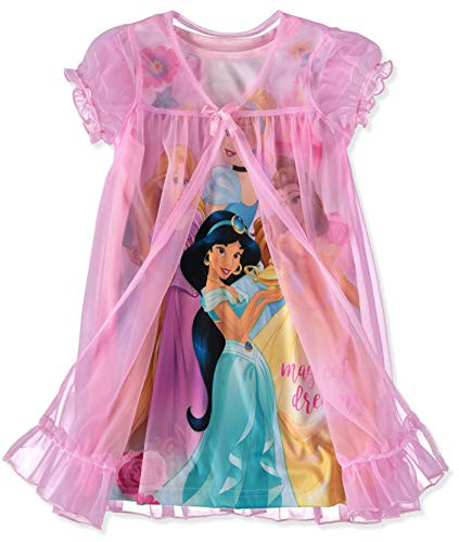 Disney Girls Toddler Fantasy Nightgown Multi Princess - Pretty Pink 4T