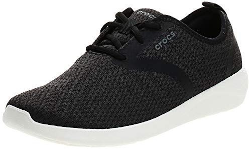 Crocs Mens LiteRide Mesh Lace Sneaker BlackWhite 7 M US