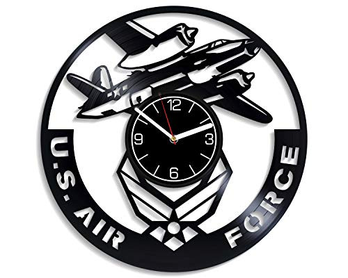 Kovides U_S_ Air Force Vinyl Wall Clock U_S_ Air Force Gift for Men U_S_ Air Force Wall Clock Large U_S_ Air Force Home Decoration U_S_ Air Force Vinyl Clock U_S_ Air Force Wall Clock Modern