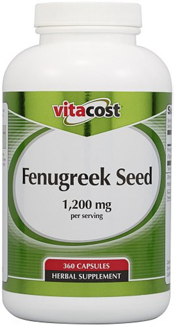 Vitacost Fenugreek Seed - 1200 mg per Serving - 360 Capsules Vitacost Fenugreek Seed - 1200 mg per Serving - 360 Capsules