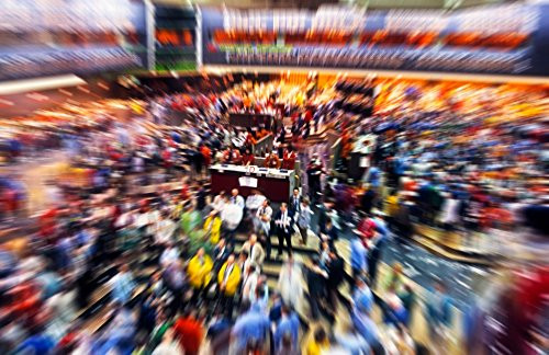 Posterazzi Poster Print Collection Board of Trade Floor in Chicago Cook County Illinois USA Panoramic Images 24 x 18 Multicolored
