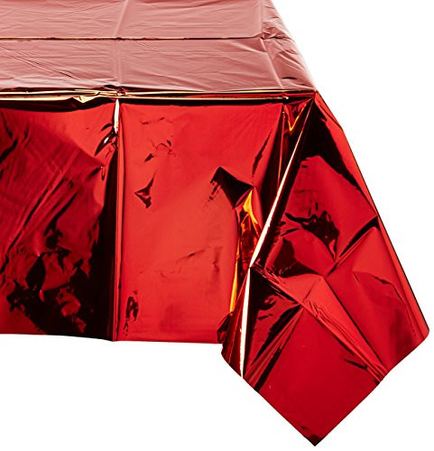 amscan Red Metallic Table Cover  Party Decor  6 Ct_