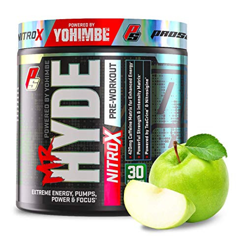 ProSupps® Mr_ Hyde® NitroX Pre-Workout Powder Energy Drink - Intense Sustained Energy Pumps   Focus with Beta Alanine Creatine   Nitrosigine 30 Servings Sour Green Apple