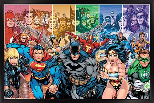 Trends International DC Comics - Justice League of America - Group Wall Poster 14_725 x 22_375 Black Framed Version