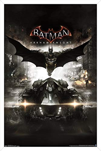 Trends International DC Comics Video Game - Arkham Knight - Key Art Wall Poster 14_725 x 22_375 White Framed Version