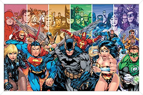 Trends International DC Comics - Justice League of America - Group Wall Poster 14_725 x 22_375 White Framed Version