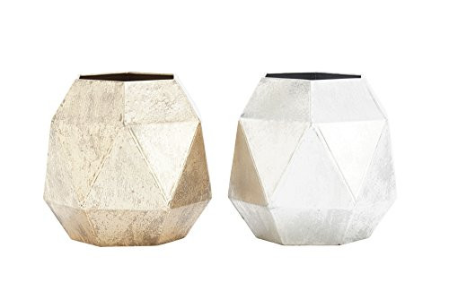 Benzara Antique Colonial Sublime Metal Vase 2 Assorted Gold Silver 2 Piece