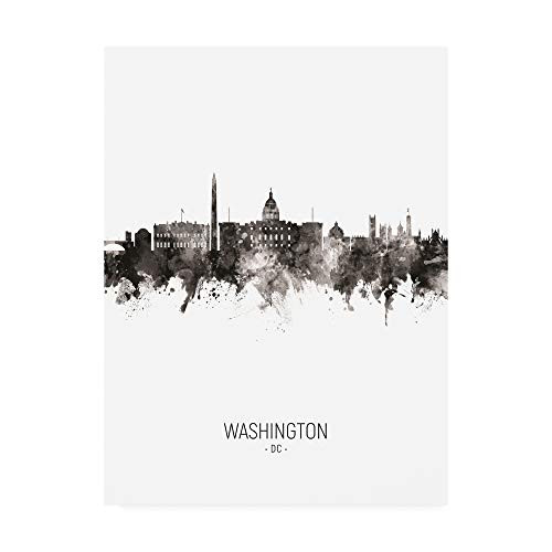 Trademark Fine Art Washington DC Skyline Portrait II by Michael Tompsett 14x19