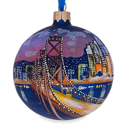 BestPysanky San Francisco California Glass Ball Christmas Ornament 3_25 Inches