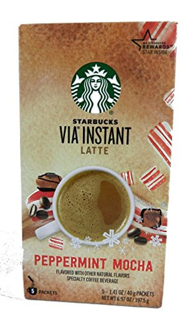 Starbucks Via Instant Latte Peppermint Mocha Coffee 5 Packet Box 3 Boxes