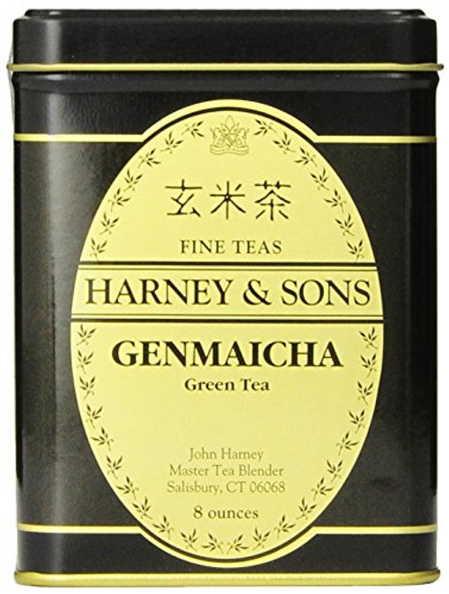 Harney & Sons Genmaicha Loose Leaf Green Tea, 8 Ounce tin, Japanese tea with brown rice kernals Harney & Sons Genmaicha Loose Leaf Green Tea, 8 Ounce tin, Japanese tea with brown rice kernals