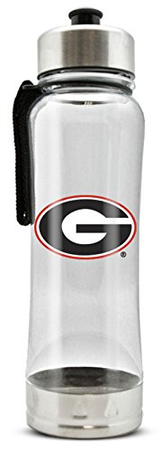 NCAA Georgia Bulldogs 20oz Clip-On Clear Plastic Water Bottle