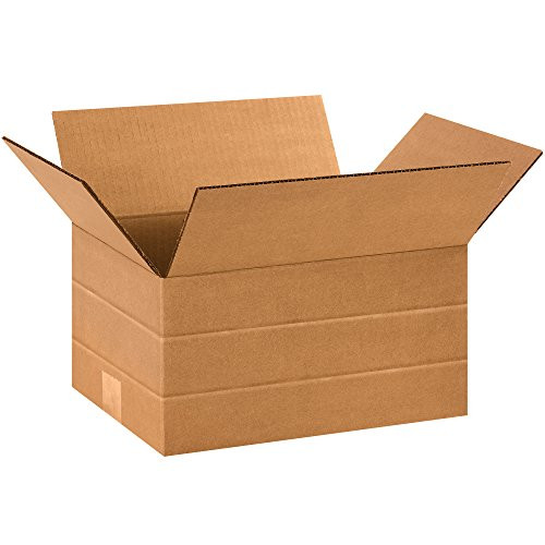 BOX USA 25 Pack of Multi-Depth Corrugated Cardboard Boxes 12 L x 9 W x 6 H Kraft Shipping Packing and Moving