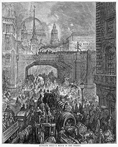 Posterazzi NLudgate Hill-A Block In The Street_ Wood Engraving After Gustave Dor-From London A Pilgrimage 1872_ Poster Print by 18 x 24 Posterazzi NLudgate Hill-A Block In The Street_ Wood Engraving After Gustave Dor-From London A Pilgrimage 1872_ Poster Print by 18 x 24