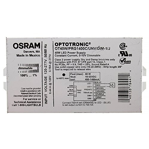 Osram OT40WPRG1400CUNVDIM-1J Optotronic 40W Programmable Led Power Supply