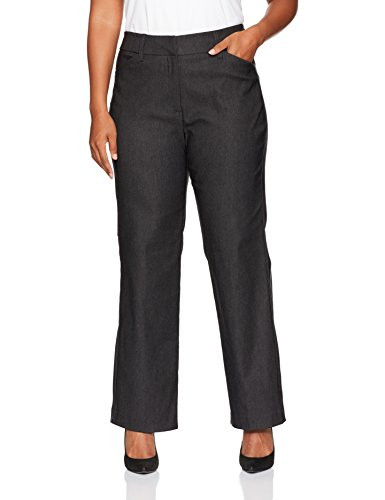 Ruby Rd_ Womens Plus-Size Fly Front Millennium Tech Stretch Pant Black Heather 24W