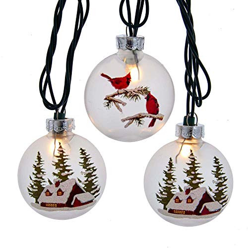 Kurt S_ Adler 10 UL Cardinal and Cabin Set Novelty Lights Multi