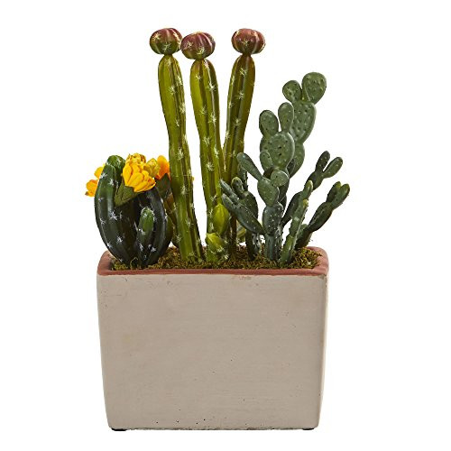 Nearly Natural Mixed Cactus Artificial Plant with Planter
