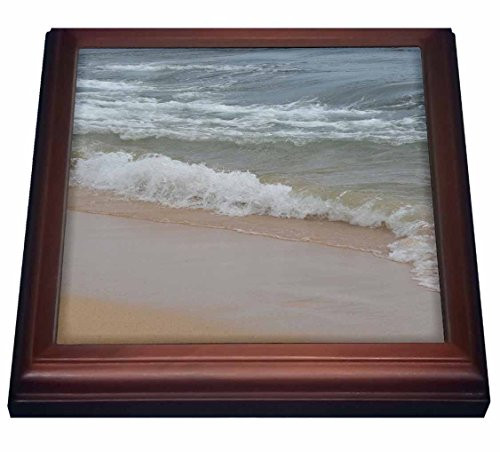 3dRose Wave at The Beach in Kauai Trivet with Ceramic Tile 8 by 8 Brown