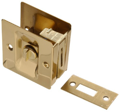 The Hillman Group 852730 Pocket Door Latch - Solid Brass - Bright Brass Finish 1-Pack
