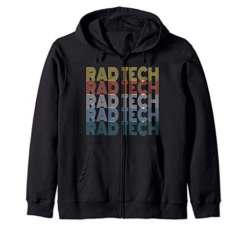 Retro Radiology Technician XRay Tech Funny Rad Tech Gift Zip Hoodie