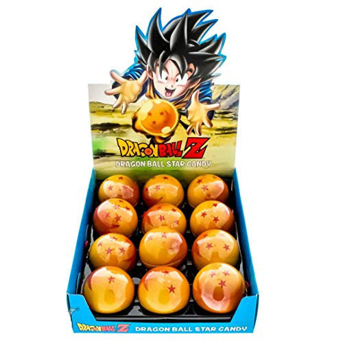 Dragon Ball Z Dragon Ball Candy Filled Tins - Sweet Red Star Shaped Candy - Includes How To Build a Candy Buffet Guide 12 Pack Display