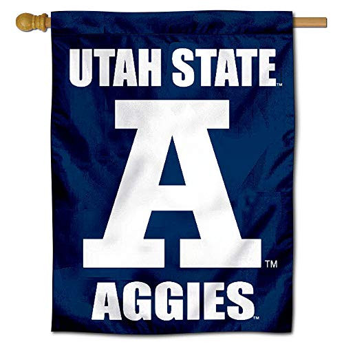 College Flags   Banners Co_ Utah State Aggies Block A Double Sided House Flag