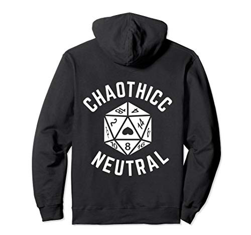 Thicc Chaotic Neutral Game Dice For Gamers 80s Retro Gaming Pullover Hoodie