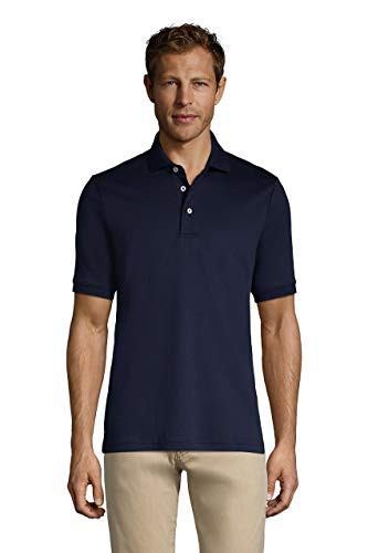 Lands End Mens Short Sleeve Supima Polo Radiant Navy Regular X-Large