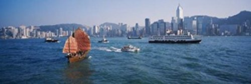 Posterazzi Waterfront Buildings Kowloon Hong Kong China Poster Print by Panoramic Images 36 x 12