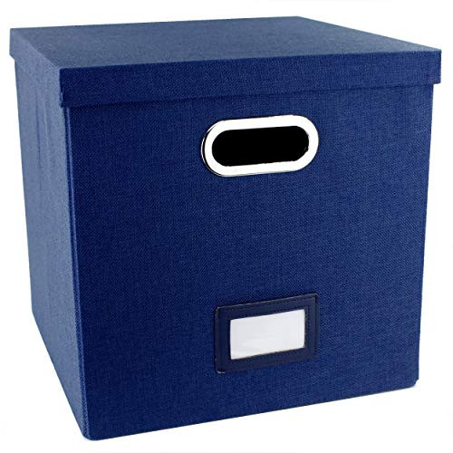 LavaRock Holds 50 Vinyl Record Storage Album Storage Record Storage Box LP Storage Vinyl Record Box Vinyl Record Storage Box Records Vinyl Albums Record Holder Record Crate Blue