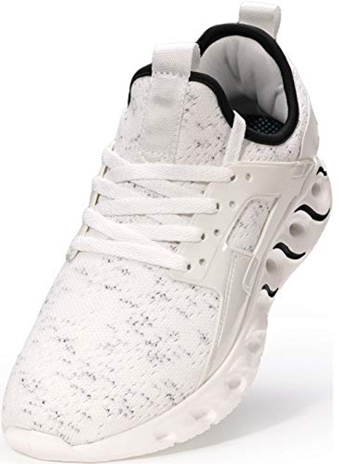 BRONAX Mens All White Shoes Lace up Lightweight Size 7_5 Comfortable Stylish Tennis Gym Walking Casual Sports Athletic Sneakers for Male Zapatillas para Hombre