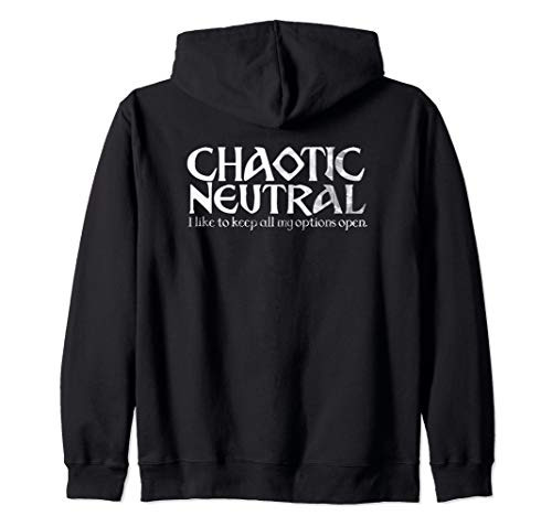 D20 Chaotic Neutral Alignment Tabletop RPG Dice Fantasy Zip Hoodie